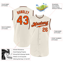Load image into Gallery viewer, Custom Cream Orange-Black Authentic Sleeveless Baseball Jersey