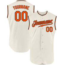 Load image into Gallery viewer, Custom Cream Orange-Black Authentic Sleeveless Baseball Jersey