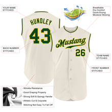 Load image into Gallery viewer, Custom Cream Green-Gold Authentic Sleeveless Baseball Jersey