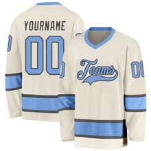 Загрузить изображение в средство просмотра галереи, Custom Cream Light Blue-Steel Gray Hockey Jersey