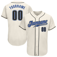 Load image into Gallery viewer, Custom Cream Black-Royal Authentic Baseball Jersey