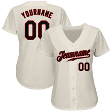 Charger l'image dans la galerie, Custom Cream Black-Red Authentic Baseball Jersey