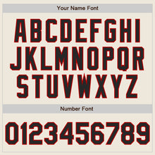 Charger l'image dans la galerie, Custom Cream Black-Red Authentic Baseball Jersey