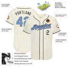 Загрузить изображение в средство просмотра галереи, Custom Cream Light Blue Pinstripe Light Blue-Steel Gray Authentic Father's Day Baseball Jersey