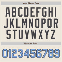 Загрузить изображение в средство просмотра галереи, Custom Cream Light Blue Pinstripe Light Blue-Steel Gray Authentic Father's Day Baseball Jersey