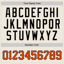 Charger l'image dans la galerie, Custom Cream Black Pinstripe Orange-Black Authentic Baseball Jersey