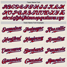 Загрузить изображение в средство просмотра галереи, Custom Cream Red Pinstripe Red-Royal Authentic Baseball Jersey
