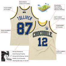 Laden Sie das Bild in den Galerie-Viewer, Custom Cream Royal-Gold Authentic Throwback Basketball Jersey