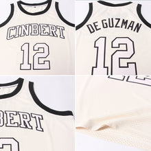 Загрузить изображение в средство просмотра галереи, Custom Cream Cream-Black Authentic Throwback Basketball Jersey