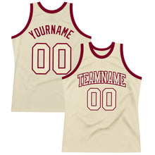 Charger l'image dans la galerie, Custom Cream Cream-Maroon Authentic Throwback Basketball Jersey
