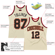 Загрузить изображение в средство просмотра галереи, Custom Cream Black-Red Authentic Throwback Basketball Jersey