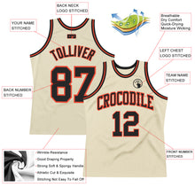 Загрузить изображение в средство просмотра галереи, Custom Cream Black-Orange Authentic Throwback Basketball Jersey