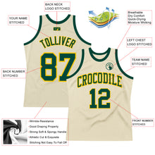 Загрузить изображение в средство просмотра галереи, Custom Cream Green-Gold Authentic Throwback Basketball Jersey