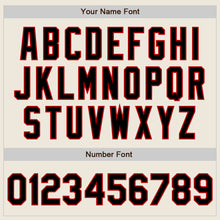 Laden Sie das Bild in den Galerie-Viewer, Custom Cream Black-Red Authentic Baseball Jersey