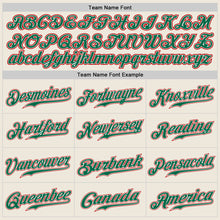 Charger l'image dans la galerie, Custom Cream Kelly Green-Red Authentic Baseball Jersey
