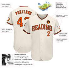 Load image into Gallery viewer, Custom Cream Orange-Black Authentic Baseball Jersey