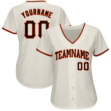 Charger l'image dans la galerie, Custom Cream Black-Orange Authentic Baseball Jersey