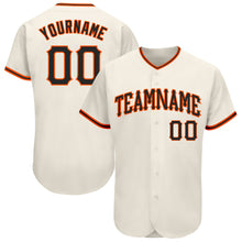 Charger l'image dans la galerie, Custom Cream Black-Orange Authentic Baseball Jersey