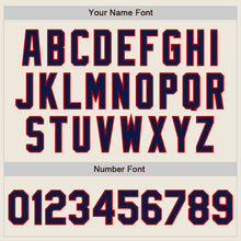 Load image into Gallery viewer, Custom Cream Navy-Red Authentic Baseball Jersey