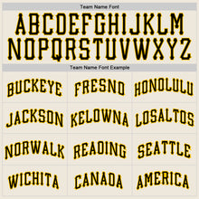 Загрузить изображение в средство просмотра галереи, Custom Cream Black-Gold Authentic Baseball Jersey