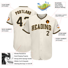 Load image into Gallery viewer, Custom Cream Black-Old Gold Authentic Baseball Jersey