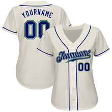 Load image into Gallery viewer, Custom Cream Royal-Kelly Green Authentic Baseball Jersey