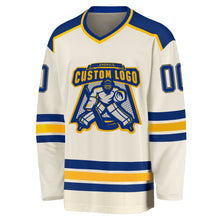 Загрузить изображение в средство просмотра галереи, Custom Cream Royal-Gold Hockey Jersey