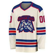 Загрузить изображение в средство просмотра галереи, Custom Cream Red-Royal Hockey Jersey