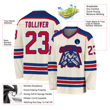 Загрузить изображение в средство просмотра галереи, Custom Cream Red-Royal Hockey Jersey