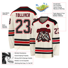 Загрузить изображение в средство просмотра галереи, Custom Cream Black-Red Hockey Jersey