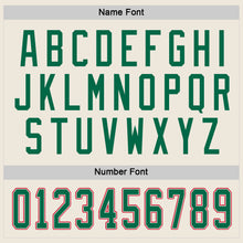 Загрузить изображение в средство просмотра галереи, Custom Cream Kelly Green-Red Hockey Jersey