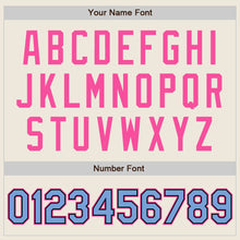 Load image into Gallery viewer, Custom Cream Light Blue Black-Pink Authentic Baseball Jersey