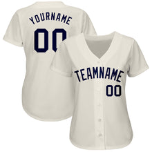 Загрузить изображение в средство просмотра галереи, Custom Cream Navy Authentic Baseball Jersey