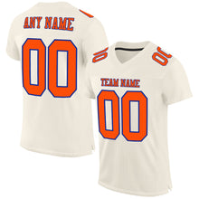 Load image into Gallery viewer, Custom Cream Orange-Royal Mesh Authentic Football Jersey
