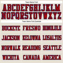 Charger l'image dans la galerie, Custom Cream Red-Navy Stitched Cuffed Knit Hat