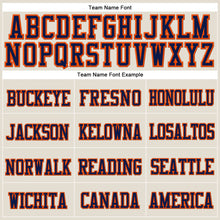 Charger l'image dans la galerie, Custom Cream Navy-Orange Stitched Cuffed Knit Hat