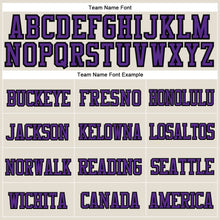 Charger l'image dans la galerie, Custom Cream Purple-Black Stitched Cuffed Knit Hat