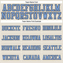 Charger l'image dans la galerie, Custom Cream Light Blue-Steel Gray Stitched Cuffed Knit Hat