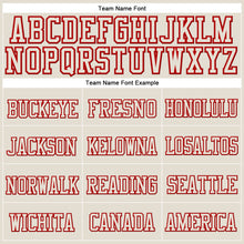 Charger l'image dans la galerie, Custom Cream Cream-Red Stitched Cuffed Knit Hat