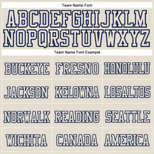 Charger l'image dans la galerie, Custom Cream Cream-Navy Stitched Cuffed Knit Hat