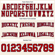 Загрузить изображение в средство просмотра галереи, Custom Stitched Cream Red-Navy Football Pullover Sweatshirt Hoodie