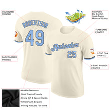 Load image into Gallery viewer, Custom Cream Light Blue-Steel Gray Performance T-Shirt