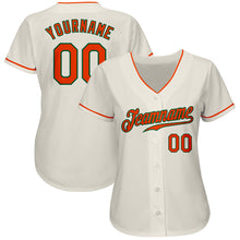 Load image into Gallery viewer, Custom Cream Orange-Kelly Green Authentic Baseball Jersey
