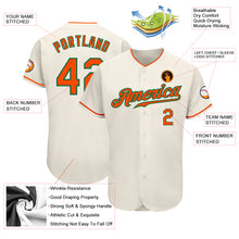 Load image into Gallery viewer, Custom Cream Orange-Kelly Green Authentic Baseball Jersey