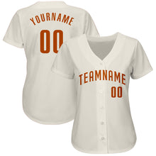 Загрузить изображение в средство просмотра галереи, Custom Cream Texas Orange Authentic Baseball Jersey