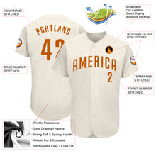 Загрузить изображение в средство просмотра галереи, Custom Cream Texas Orange Authentic Baseball Jersey
