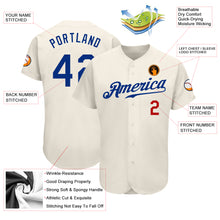 Laden Sie das Bild in den Galerie-Viewer, Custom Cream Royal-Red Authentic Baseball Jersey