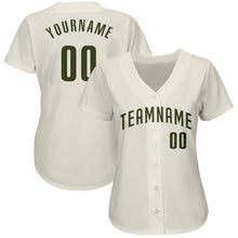 Load image into Gallery viewer, Custom Cream Olive Authentic Baseball Jersey