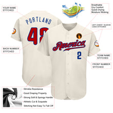 Load image into Gallery viewer, Custom Cream Red-Royal Authentic Baseball Jersey