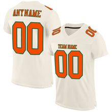 Load image into Gallery viewer, Custom Cream Orange-Kelly Green Mesh Authentic Football Jersey